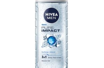 NIVEA MEN Pure Impact 250ml Body Wash| Shower Gel for Face, Body & Hair| Purifying Micro Particles for Extra Fine Scrub & Instant Summer Freshness|Clean, Healthy & Moisturized Skin