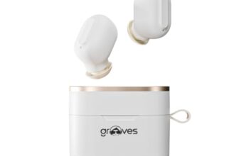 Grooves Metal True Luxury Bluetooth Headset, Matt Silicon Coating, Low Latency Gaming, 5.3v, IPX 5, 20 Min Super Fast Charging with Hybrid Noise Cancellation (White, True Wireless)