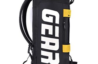 Gear Polyester Statement Maxis 33L Large Hybrid Duffle Backpack/Travel Duffle Bag/Sports Duffle/Gym Bag For Men’s/Women’s (Black-Yellow), 26 Cm