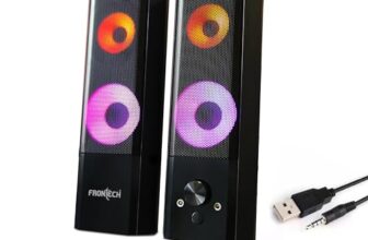 FRONTECH 2.0 Channel Multimedia Speaker | 12W | USB Powered | AUX/USB | RGB Lighting | Detachable Soundbar (SPK-0012)