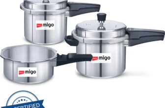 IMPEX Migo Induction Base Pressure Cooker Combo 2 L, 3 L, 5 L Outer Lid Induction Bottom Pressure Cooker(Aluminium)