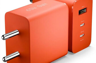 APTIVOS 65 W GaN 3.1 A Wall Charger for Mobile(65Watt USB Type C & Type A Charger Nothing All Phones / iPads / Tabs – Orange)