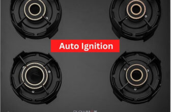 BLOWHOT Premium Emerald Auto Ignition Tornado Brass Burners, 2-Year Warranty, Toughened Glass, Iron Automatic Gas Stove(4 Burners)