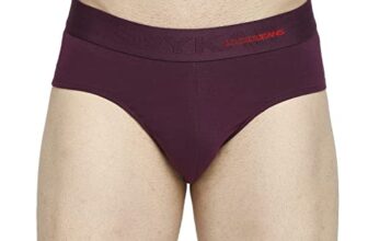Underjeans Men Cotton Blend Purple Brief Regular Fit Solid (Pack of 1) (UJNPBS057 L)