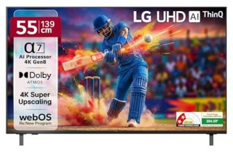 LG 139 cm (55 inches) UA82 AI Series 4K Ultra HD (3840 x 2160) Smart webOS LED TV 55UA82006LA
