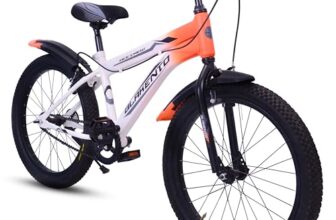 BLAKENTO Kids Cycle for Girls and Boys |20T Ace Crew Cycle for Kids 6 to 9 Years| Premium Matte Finished White & Orange, Rigid, ?20 Inches