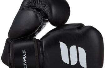 Amazon Brand – Symactive Leather Boxing Gloves for Men & Women |12 Oz |Premium Training & Sparring Gloves | High-Density Padding | Black