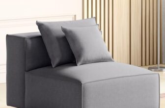 Home Centre Mills Solid Wood Fabric 1-Seater Armless Sofa – Grey