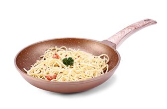 Wonderchef Duralife Die-cast Non-Stick Fry Pan 24cm for Kitchen, Non-toxic Chemical & PFOA Free Duramax Coating, Low-oil Cooking Cool-touch Handle, Gas Stove & Induction Friendly, 2-Yr Warranty Copper