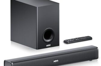 Mivi Fort Hip-Hop 1000 180 Watts Home Theatre Soundbar [New Launch], 2.1 Channel, 2 in-Build Speakers and 1 External Subwoofer, Multiple EQ & Input Modes, BT v5.3, Made in India Sound bar