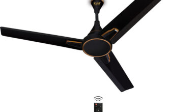 KUHL Prima A1 BLDC,29W,Low Noise,Energy-Saving with 5 Year Warranty BLDC Motor with Remote 1200 mm Ceiling Fan(5 Star | Black | Pack of 1)