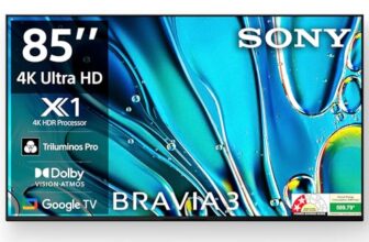 Sony BRAVIA 3 Series 215 cm (85 inches) 4K Utra HD AI Smart LED Google TV K-85S30 (Black)