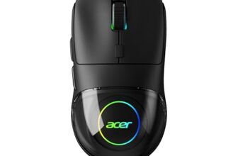 acer Titan X Wired Gaming Mouse | A725 Sensor | 7200 DPI | 125Hz Polling | 13 RGB Modes | 20G Acceleration | 60 in/s Tracking | 1.5M Braided Cable | Durable 3M Click Switches | PC/Laptop Compatible
