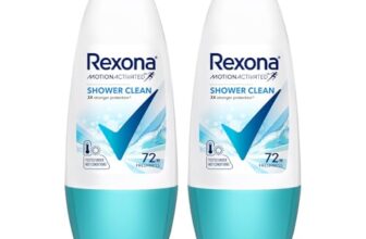 Rexona Motion Activated Roll-On | Shower Clean Underarm Deodorant for Women | up to 72Hr sweat+odour defence | 45 ML (Pack of 2)