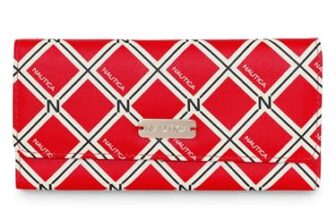 Nautica Money Manager RFID Women’s Wallet Clutch Organizer, Red