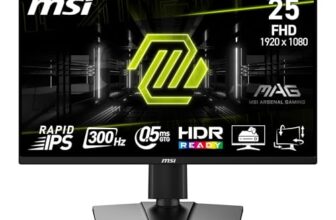 MSI MAG 255PXF 24.5 Inch FHD Gaming Monitor – 1920 x 1080 Rapid IPS Panel, 300 Hz / 0.5ms (GtG, Min.),120% sRGB Colour Gamut, Frameless Design, HDR Ready – DisplayPort 1.4a, HDMI™ 2.0b(FHD@240Hz)