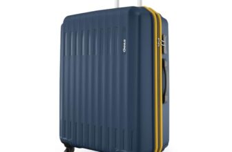 Safari Genius Alley 75cm Large Size Check-in Trolley Bag Hard Case Polypropylene, 4 Spinner Wheels, 360 Degree Wheeling Luggage, Travel Bag, Suitcase for Travel, Trolley Bags for Travel, Navy