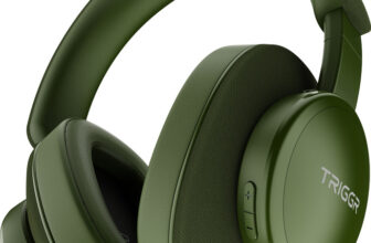 TRIGGR Trinity 3 with Fabric Finish, Dual Pairing, 50H Battery, Foldable Design, v5.3 Bluetooth(Forest Green, On the Ear)