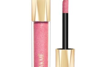 Lakme Glitterati Lip Glaze, for Plump and Shiny Lips, with Vegan Collagen and Crystal Technology, Non-Sticky Formula, Glitter Infused, Delicious Coconut-Vanilla Scent, 203 Hot Pink Cosmo 5ml