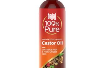 Bajaj 100% Pure Castor Oil 200ml, Pure Hair Oil, Natural Cold-Pressed Castor Oil, No Silicones, Paraben Free, Lead Free