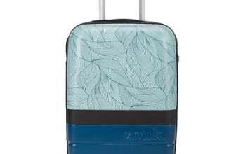 ZOUK Cabin Trolley Bag, Hardside Polycarbonate Medium (45) Suitcase with 360 Spinner Wheels and Combination Lock Travelling Luggage for Men & Women