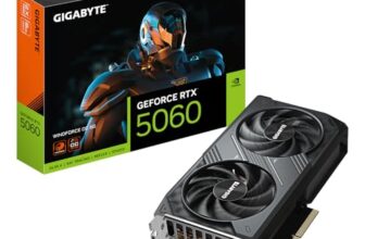 Gigabyte GeForce RTX 5060 WINDFORCE OC 8G Graphics Card – 8GB GDDR7, 128bit, PCI-E 5.0, 2512 MHz Core Clock, 3 x DisplayPort, 1 x HDMI, GV-N5060WF2OC-8GD