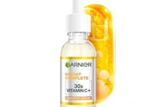 Garnier Skin Naturals, Bright Complete 30X Vitamin C Booster Face Serum, Increases Skin’s Glow Instantly and Reduces Spots Overtime, with 2% Niacinamide + 0.5% Salicylic Acid, for Men & Women, 50 ml