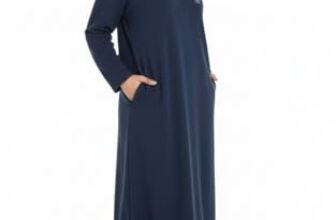 E – Ezra Soft Rayon Nighty for Woman | Floral Gown for Women Night Wear with Pocket | Rayon Nighty for Women Stylish | Maxi for Women Free Size Blue