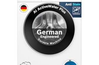 Bosch 9kg 5 Star Anti Stain & AI Active Water+ Fully Automatic Front Load Washing Machine (WGA14200IN, Pretreatment & Steam with Anti Bacteria, In-built Heater, White)