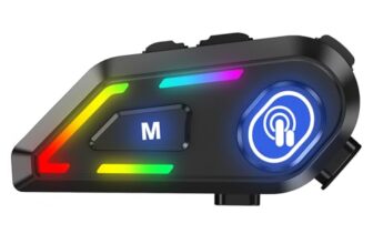 EDYELL Motorcycle Helmet Bluetooth on Ear Headset,Connects to 2 Phones at The Same Time Using Music & GPS,Waterproof & Dustproof,Supports Android & iOS,Compatible with All Helmets (EDYELL-C5001)