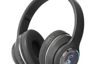 PunnkFunnk Newly Launched Astro Junior BT v5.3 Noise Cancelling Wireless Over-Ear Bluetooth Headphones Hi-Res Audio, 40mm Driver, Deep Bass, Memory Foam Ear Cups, for Kids Teens Adults(Black)