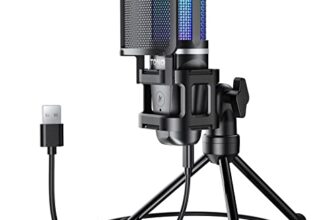 TONOR TC777 Pro Gaming USB Microphone for PC, RGB Condenser Computer Mic with Tripod Stand, Quick Mute, Gain Control, for Gaming, Streaming, Podcasting, Recording, Cardioid Mic Kit for Laptop/PS4/PS5