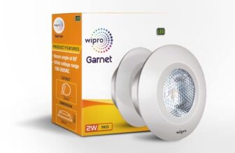 wipro Garnet 2W LED Integrated Spotlight | Red | Compact Design for Cabinets & Wardrobes | Pack of 1