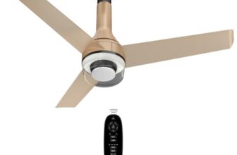 Havells 1200mm Crista Underlight BLDC Ceiling Fan | Remote Controlled, Smart Fan, IoT Enabled, Alexa & Google Home Compatible | 5 Star Rated, Upto 60% Energy Saving, 2 Year Warranty | (Champagne Cola)