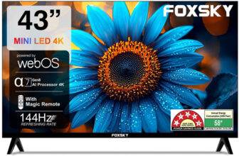 Foxsky 109 cm (43 inch) Ultra HD (4K) Mini LED Smart WebOS TV 2026 Edition with 2.1CH Audio System Tuned by 40W, Native 144 Refresh Rate, Dolby Vision Atmos(FS43MINILED)
