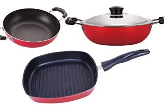 Nirlon Non Stick Aluminium Cookware Set of 3 Pieces (DKDM_KD13_GP22)