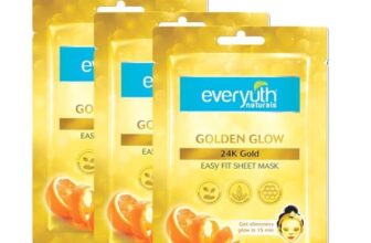 Everyuth Naturals Golden Glow 24K Gold Sheet Mask Pack of 3