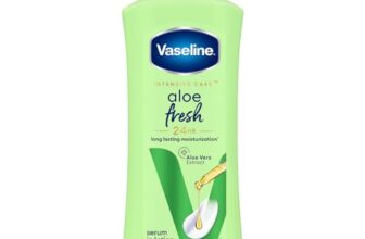 Vaseline Aloe Fresh Body Lotion,24 HR Long Lasting Moisturisation with Aloe Vera extract and Menthol, 600ml