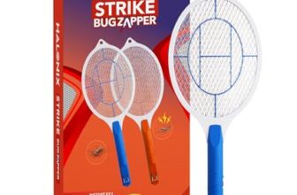 Halonix Bug Zapper Anti-Mosquito Racquet, Insect Killer Bat with Rechargeable 400 mAh Battery | Mosquito bat | Fly swatter | Orange