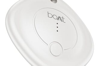 boAt Tag Bluetooth Item Finder for iOS | Apple Find My Network & Android Google Find Hub, Finder for Keys, Luggage, Bikes etc, In-Built Alarm, 1 Year Battery + Free Battery Replacement (Crystal White)