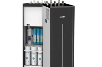 Karofi 2-in-1 Water Dispenser and Purifier 8L | 10 Stage Filter | Black Glass Finish | Save 85% Water Cost and 30% Less Energy | for Offices and Cafes | Hygienic Dispensing | 990cm | 3 Modes.