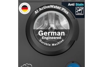 Bosch 7 kg 5 Star Front Load Fully-Automatic Washing Machine, AI ActiveWater, 15 Wash Programs, Removes 99.9% Germs with Steam, No Tangle or Wrinkle, SoftCare Paddle, Black, WAJ24209IN
