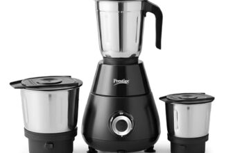 Prestige Apex 500 Watt Mixer Grinder with 3 Stainless Steel Jars | Super Efficient SS Blades | Black | 2Y Warranty | ISI Certified