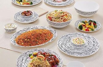 Larah By Borosil Moon Milky Way Dinner Set – 21 Pcs, Opal Glass Dinner Plates & Bowls Crockery Set for Dinning, White