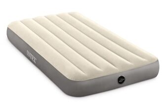 Intex Polyvinyl Chloride (Pvc) Deluxe Singlehigh Airbed Twin, Beige