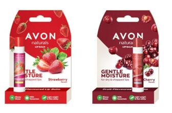 Avon Naturals Lip Balm, Strawberry and Cherry Combo 4.5 Gram Each, Avon Lip Balm