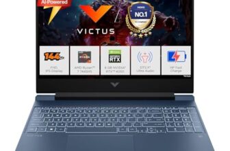 HP Victus, AMD Ryzen 7 7445HS, 6GB RTX 4050, 16GB DDR5(Upgradeable) 512GB SSD, 144Hz, IPS, 300nits, FHD, 15.6”/39.6cm, Win11, M365* Office24, Blue, 2.29kg, fb3130AX, Backlit, DTS Audio, Gaming Laptop