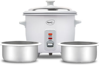 Pigeon Joy 2 Pots Electric Rice Cooker(0.6 L, White)