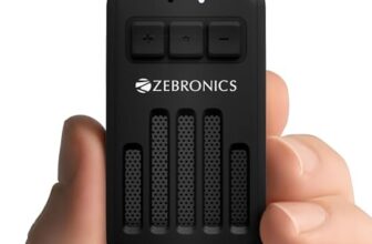 ZEBRONICS Clipper, 4 Watts, Wearable Bluetooth Speaker with Mic, Magnetic Clip-On, Upto 20 Hours Playback, Bluetooth v5.3, Carry Loop, Adventure & Travel Companion, Portable Speaker (Black)