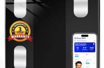 Dr Trust USA 526 Legend BMI Weight Scale & Body Fat Analyzer with IOS/Android App Sync,14 Essential Composition Metrics Weighing Machine for Home Health Monitoring (Black)